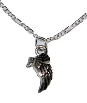 Silver Angel Wings Anklet with Opening Angel Wings Prayer Box Charm - £11.99 GBP