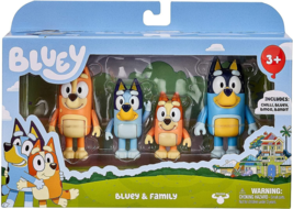 Bluey And Family 4 Pack Bluey, Bingo, Bandit, Chilli figures brand new Retired - $16.99