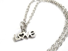 Silver Chain Anklet Ankle Bracelet with Love Heart Shaped Charm - $15.00