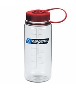 Nalgene Sustain 16oz Wide Mouth Bottle (Clear w/ Red Cap) Recycled Reusable - $14.48