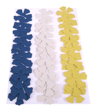 Dark Blue Ivory Yellow Die Cut Wallpaper Flowers - £5.34 GBP