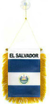 Wholesale lot 3 El Salvador Mini Flag 4&quot;x6&quot; Window Banner w/ suction cup  - £12.57 GBP