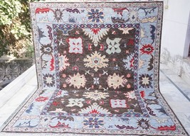 Brown - Ivory New Wool 8x10 ft HANDMADE Turkish Carpet Large OUSHAK  Area Rug - £1,016.46 GBP