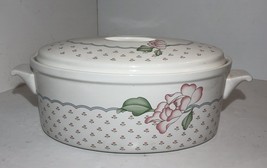 Vintage Sango Stoneware &quot;Rose Chintz&quot; Oval Casserole Dish With Lid #3793... - £9.38 GBP