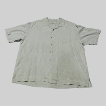 Tommy Bahama XL 100% Hawaiian Camp Silk Shirt Olive Green Tropical Print READ - $37.39