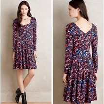 Anthropologie Dress Medium Women&#39;s Floral Knit Swing Saraid Print HD in ... - $39.60