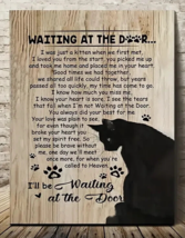 Waiting At The Door Cat Canvas Print Framed 11.8&quot; x 15.7&quot; Wall Art NEW! - £10.98 GBP