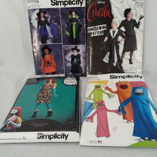 Primary image for Lot of 4 Simplicity Sewing Patterns Costumes Uncut Factory Folded Women's Men's 