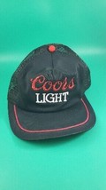 Vtg Coors Light Hat-Black Mesh Snapback Embroidered Cap-California Headwear USA - £14.23 GBP