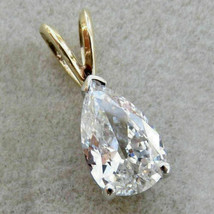 2Ct Pear Cut Simulated Diamond Solitaire Pendant Necklace 14K Yellow Gold Plated - £66.55 GBP