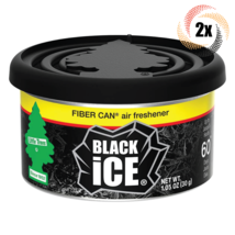 2x Cans Little Trees Black Ice Fiber Can Air Fresheners | Prevents Odor | 1.05oz - £9.91 GBP