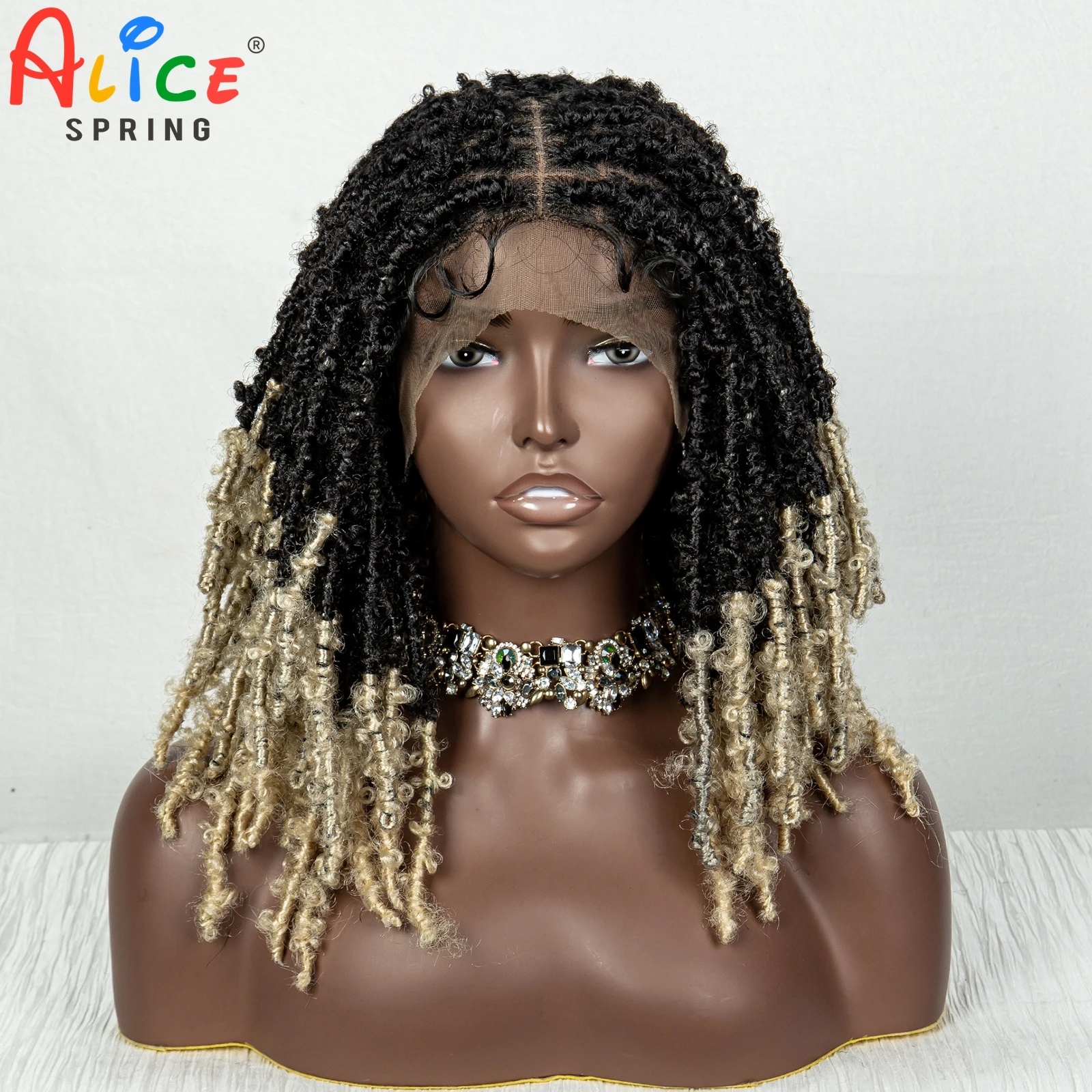 Synthetic Braided Bob Wigs Dreadlocks Lace Front Braiding Hair Wig Crochets - £86.29 GBP