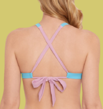 Salt + Cove Juniors&#39; X-Back Triangle Solid Bikini Top Size: M - $16.34