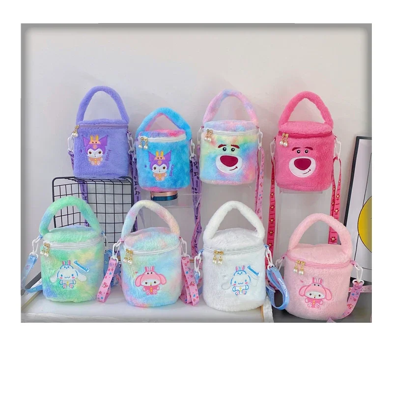  selling 8 inch sanrio series kawaii plush doll bag for cute girls lotso kuromi student thumb200