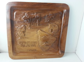 Retro Hawaiian Island Serving Tray - Tropical Theme - Carved From Wood - £45.39 GBP