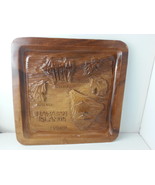 Retro Hawaiian Island Serving Tray - Tropical Theme - Carved From Wood - $57.00