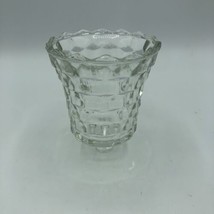 Votive Cup Homco Home Interior Crystal Clear Glass Cubist Block Design 3 1/2&quot; - £6.81 GBP