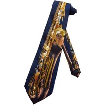 Steven Harris Mens Saxophone Music Necktie - Blue - One Size Neck Tie - £15.65 GBP