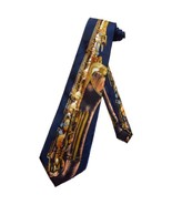 Steven Harris Mens Saxophone Music Necktie - Blue - One Size Neck Tie - $366.64 MXN