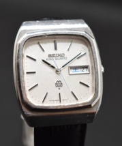 Vintage Seiko King Quartz Twin 1st Year  Rare Rectangle Case from Japan - £151.80 GBP