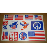 Hippie Love Peace Sticker Sheet Vintage 1960&#39;s Doves Peace Flag - $54.32 CAD