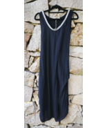 Black Lagenlook Dress One Size Made in Italy Shift Tunic Goth Sleeveless... - £20.16 GBP