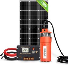 ECO-WORTHY Solar Submersible Pump Kit, 100W Solar Panle Kit and 12V DC Deep Well - £269.91 GBP