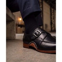 The Hagrid Black Single Monk Strap Handmade Men Shoe image 15