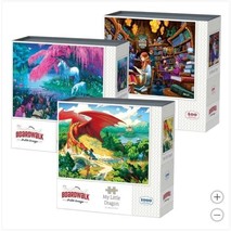 Boardwalk Jigsaw Puzzles Fantasy 3-Pack Spellbook Unicorns My Little Dragon - $69.99