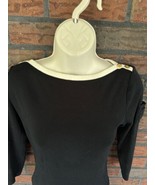 Ralph Lauren Black White Blouse Small 3/4 Sleeve Shirt Boat Neck Small P... - £14.19 GBP
