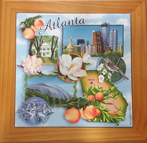 Atlanta 6" 2004 Cape Shore Art Tile Framed and Designed by Dwight Kirkland - $34.30