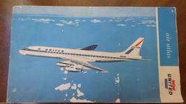 VINTAGE 1960&#39;S UNITED AIRLINES AIR ATLAS MAP - £9.49 GBP