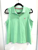 Lilly Pulitzer Sleeveless Sleeveless Golf Polo Green Pink Palm Tree Size... - $19.39