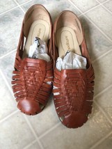 Women&#39;s Orange Leather Close Toe Hurache Sandals Soft Spots 9 W - £22.13 GBP