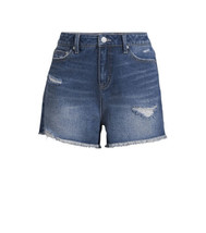 Time And Tru High Rise Distressed Denim Shorts Medium Wash Womens Sz 14 ... - £11.19 GBP