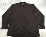 Vintage Silk Button Down Shirt Mens Medium Black Brown Red Geometric 70s... - £37.12 GBP