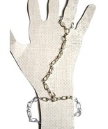 Silver Figure Eight Chain Slave Bracelet with Chain Ring Attached - £19.55 GBP