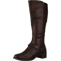 Easy Street Women Riding Boots Jewel Plus Sz US 12M Wide Calf Brown Faux Leather - £32.88 GBP