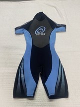 Gotcha Short Sleeve Spring Wetsuit Black &amp; Blue Womens Large 9/10 2MM N-2 - £19.65 GBP