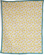 Baby Blanket Vintage Crib Quilt Comforter Throw &quot;Turtle Love&quot; 40”x52” Reversible - £21.35 GBP