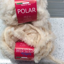 Filatura Di Crosa Polar Fancy Yarn 2 Skeins Ecru #2 Net With Fleece Edge - £9.81 GBP