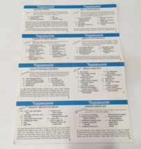 Vintage uncut sheet of 16 Tupperware recipe cards - $19.75