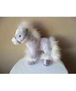 Horse Pony Animal Alley Purple Plush Stuffed Sparkle White Boa feathers ... - $29.35