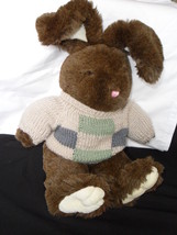 Dan Dee Bunny/Rabbit Plush w/sweater Collector&#39;s Choice Green, Blue &amp; Be... - $25.43