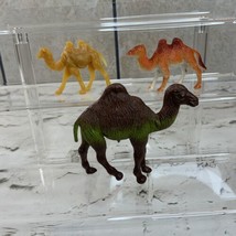 Plastic Animal Lot Of 3 Camels Desert Saharan Arabian Multicolored Yello... - $7.91