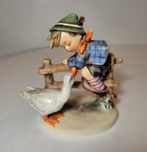 Vintage Hummel Figurine Barnyard Hero #195/1 Boy With Goose Western Germ... - $45.82