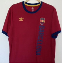 Umbro Barcelona Spain Men&#39;s Size Medium Red/ Blue Soccer Graphic T Shirt - £7.85 GBP
