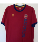 Umbro Barcelona Spain Men&#39;s Size Medium Red/ Blue Soccer Graphic T Shirt - $189.80 MXN