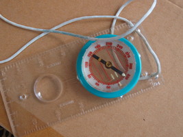 # VINTAGE SOVIET RUSSIAN USSR NECKLACE COMPASS RULE MAGNIFYING GLASS - £18.19 GBP