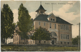 Roseburg, Oregon Public School - Historic 1910 Antique Postcard - £3.46 GBP